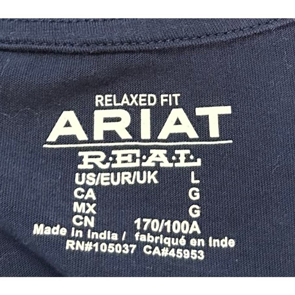 2/$30 Ariat Real Mama Hen Tee Navy Blue Size L - Picture 8 of 10